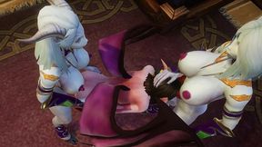 futa draenei fuck demon girl threesome - warcraft porn parody