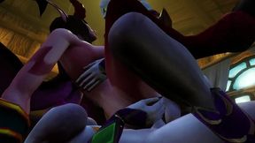 futa draenei fuck demon girl threesome - warcraft porn parody