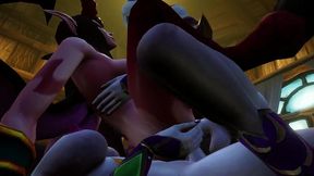 futa draenei fuck demon girl threesome - warcraft porn parody