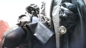 perv gasmasked bessy rubber wank .fetish art by linda gumlin