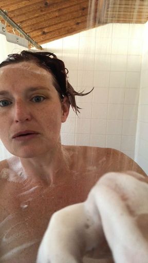 Sexy Mature Redhead Rachel Wriggler Sets Her Phone up in the Shower and Films the Entire Thing for You