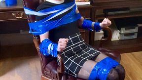 Tied Talette 2 from Secretary Uncovered -Macy Nicole taped to a chair with tape gag by Kody Evans