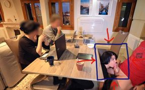Extreme! Hot Cock Made to Cum Under the Table