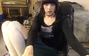 Cute amethyst strokes her cock