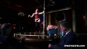 Samantha Bentley stripteases and fucks her regular customer