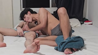 Young Latin couple fucks hard and records everything