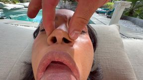 tan skin babe ami bue suck and lick a big cock on pov