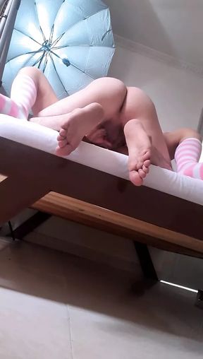 Beauty cheating girlfrien bet me for a try not to cum when fucking hard her tight pussy but i lost and cum inside her