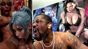 transgender bbc queen getting her hard goon cock deepthroated by a cute cock whore, ai generated