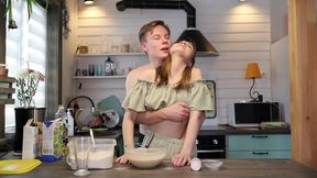 Ravishing chef gets a surprise POV fuck while cooking alone