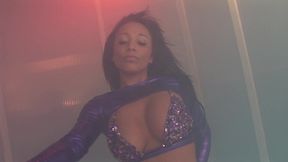bicycle rider in purple latex gets fucked at club