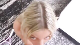 Tennis Goddess - Sexy Blonde Babe Plays with Her Body in Public