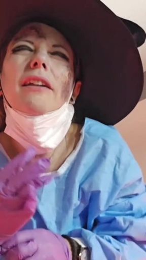 Penectomy on Halloween Eve Stepmom Zombie!-witch