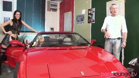 ”Foursome beauties get cum from old dude”