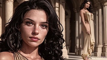 An Egyptian princess opened the door to the palace for me...and her back door too, if you know what I mean...I banged this tiny slut in every hole!! [AI]