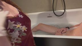 GLOVED MAID MISTRESS CLEANS YOUR ANUS AND PENIS, WHILE PUTTING YOU ON ALL FOURS AND FINGERS YOUR URETHRA