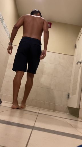 Jerking off at the Hotels Restrooms