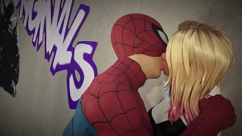 Spiderman and Gwen fuck on the roof