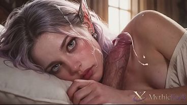 I saved silver-haired princess from a dragon and fucked her hard with my big black cock!! Who is the dragon now?! [AI]