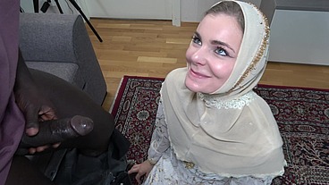 Hijabi Wife Cheating with Her Husband's BBC Friend