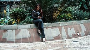 Fantastic sultry redhead babe sucks cock and fucks on the couch