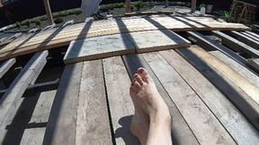 Dirty and wrinkle bare soles