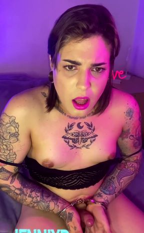 A handcuffed handjob