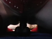 Zicken Pussy rides big black Dildo