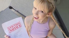 Petite blonde Kenzie Reeves lets cum in her pussy to avoid eviction