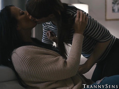 MILF Natalie surrenders as TS Reagan eats her cunt with desperate lust