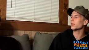Straight buddies jerking off together