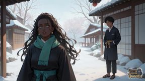 Ebony, Horny, Slutty, and Messy for the First Time in a Snowy Village.