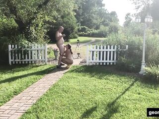 Jock Sucking Outdoors - Real Married Pair Missy and George