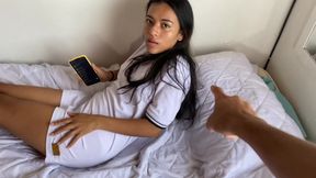 Sexy Latina gives me an excellent blowjob