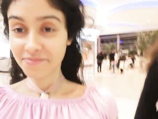 Public cumwalk at the mall!!! Sissi goes around with her face full of semen