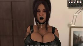 Big Titted Goth Slut In Fishnets And Chains Gets Her Sexy Feet Licked and Fucked - Blacked House 08 3D Busty Goth Porn Game