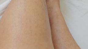Hairy legs and pussy tease