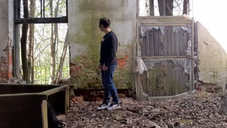 Crempie his ass on abandoned (public pegging)