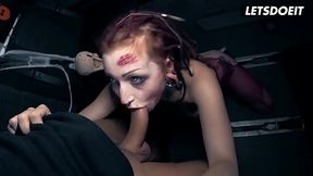 Halloween With Horny Possessed Slut Fucks A Big Dick In The Car - LETSDOEIT