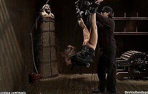 Slut in ankle suspension fucked