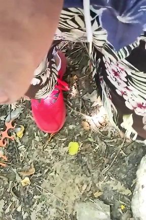 Walking in Park While Jerking off - Risky - Cum Into the Firepit at the End