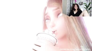 BBW squirts all over my hard cock while she reacts to hentai