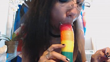 Blowjob POV Thick Dick Rainbow Dildo