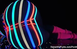 Blacklight masturbation with super hot Samantha Saint