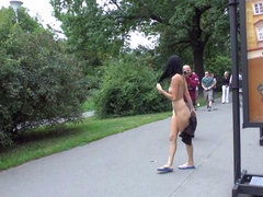 Amateur hottie fucked outdoor in public