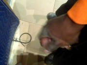 Stuck in the elevator at work.