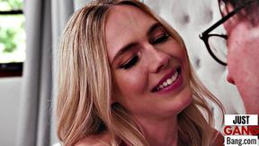 Big ass babe gets doggyfucked in group sex