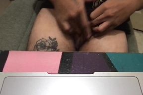 Stoned FTM Boy Vibes Huge Clit To Gushing Orgasm Wreck