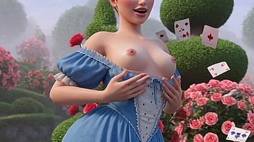 Curvy Woman Explores Magical Wonderland And Takes Nude Bath Under Waterfall (AI generated)