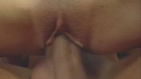 Her juices leaked all over that big salami and made it all shiny